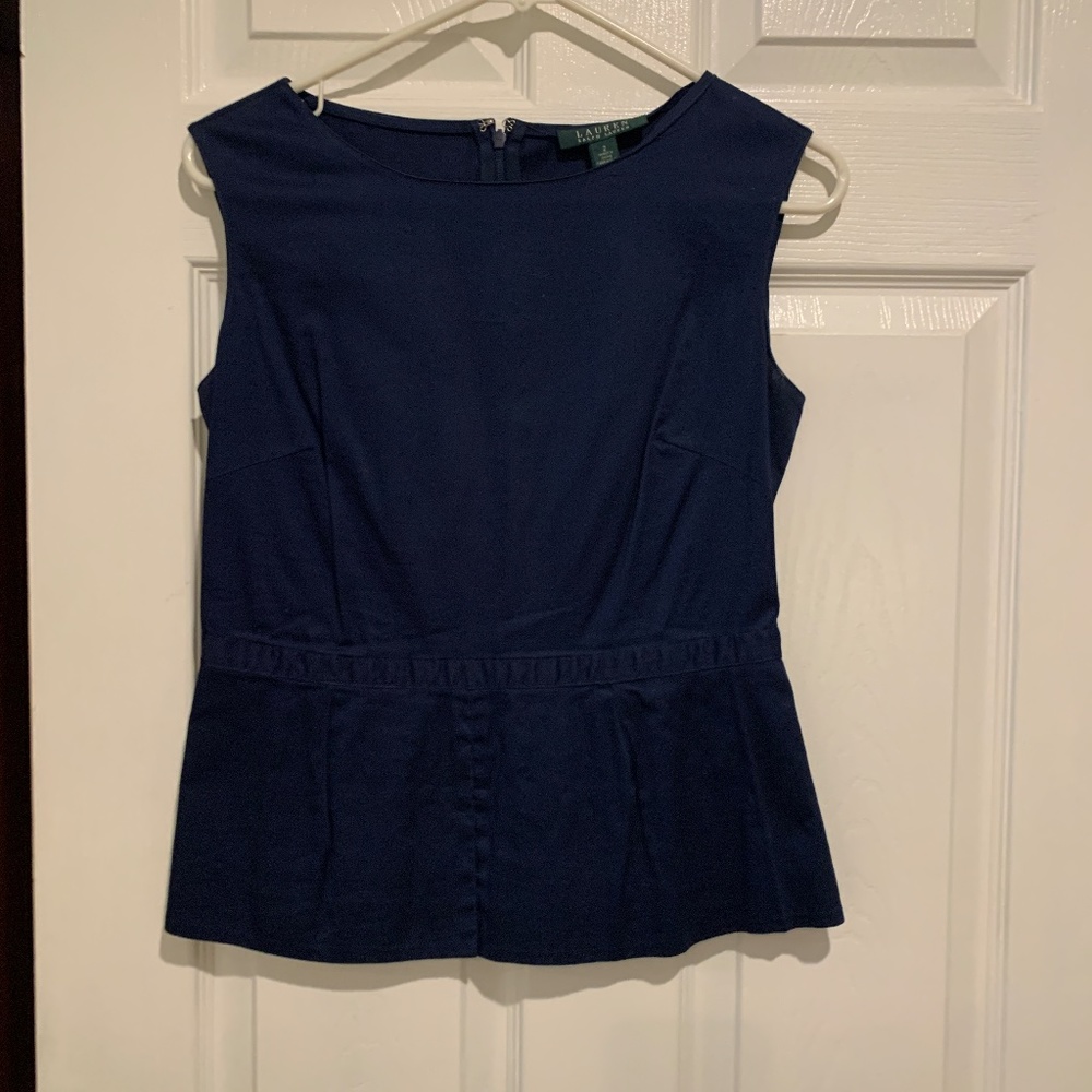 Navy blue fitted "work" top